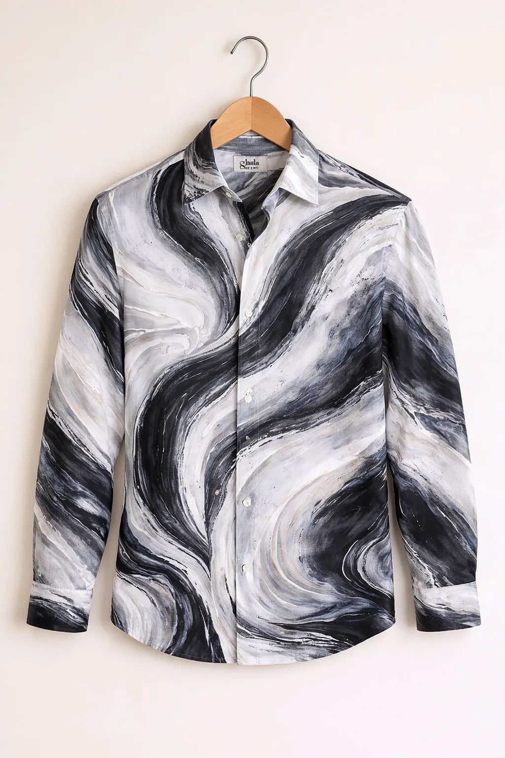 Monochrome Marble Swirl Premium Shirt
