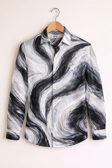 Monochrome Marble Swirl Premium Shirt