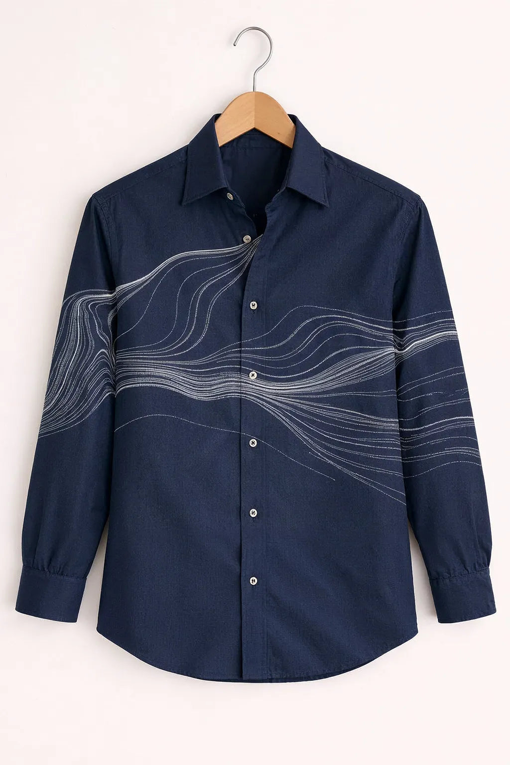 Ocean Flow Embroidered Premium Shirt