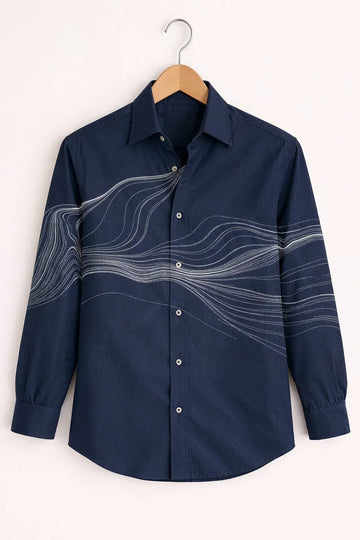 Ocean Flow Embroidered Premium Shirt