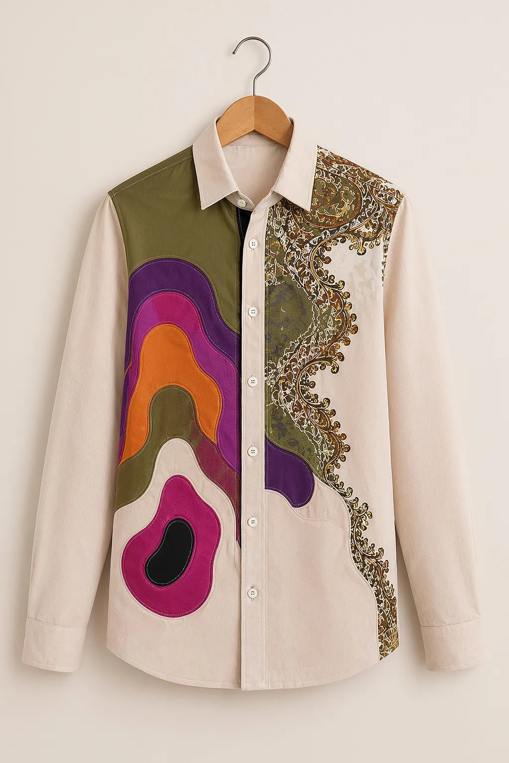 Men's Abstract Paisley Fusion Printed Shirt