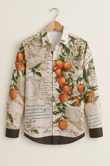 Men's Vintage Citrus Orchard Printed Shirt