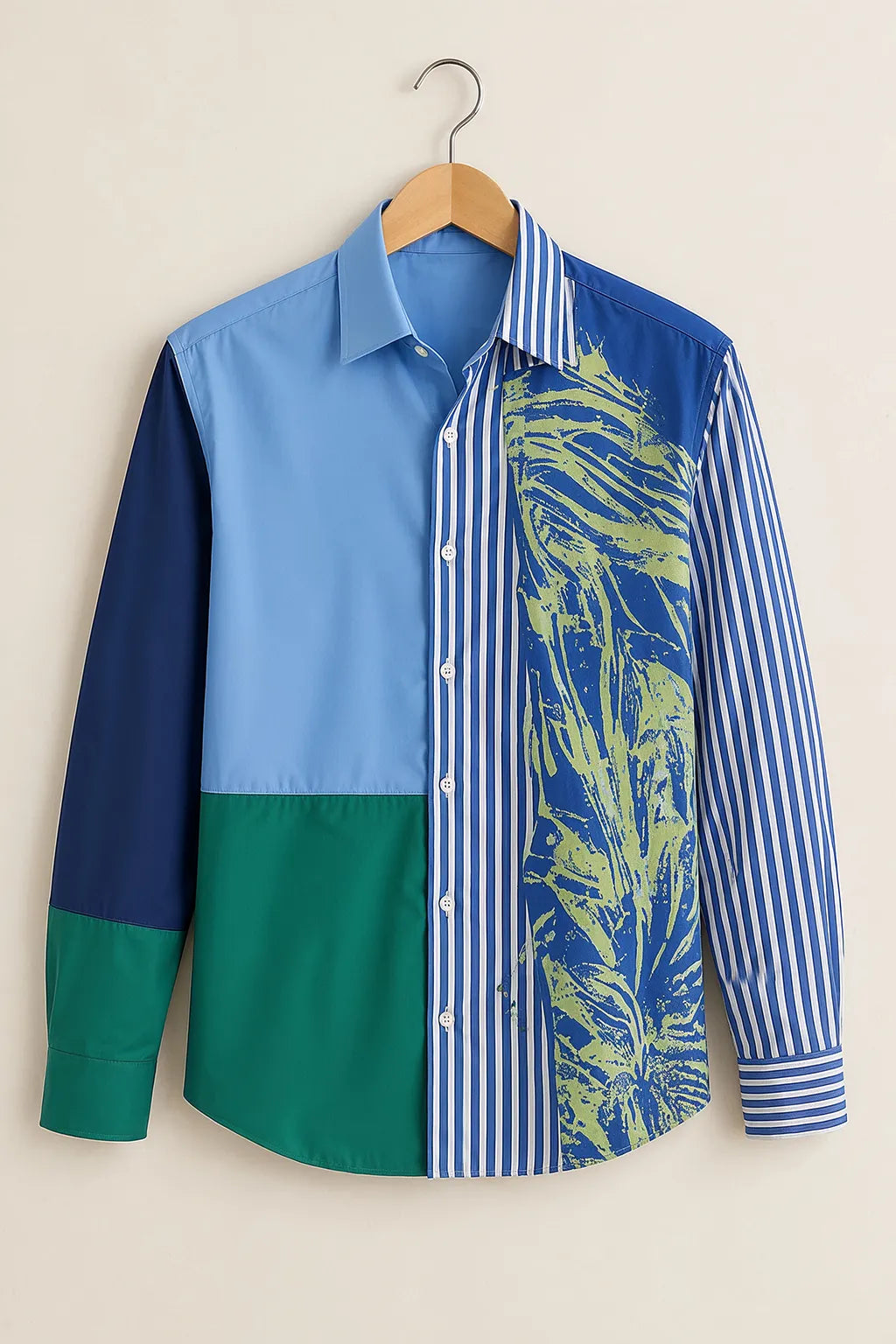Men's Coastal Contrast Printed Shirt