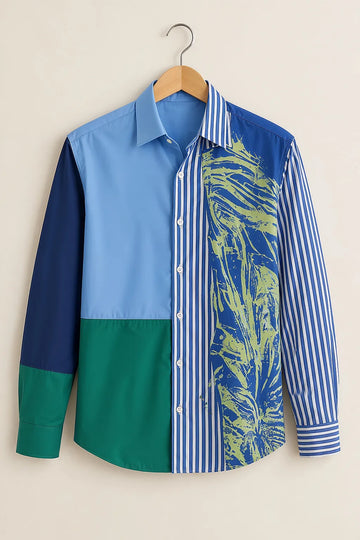 Men's Coastal Contrast Printed Shirt