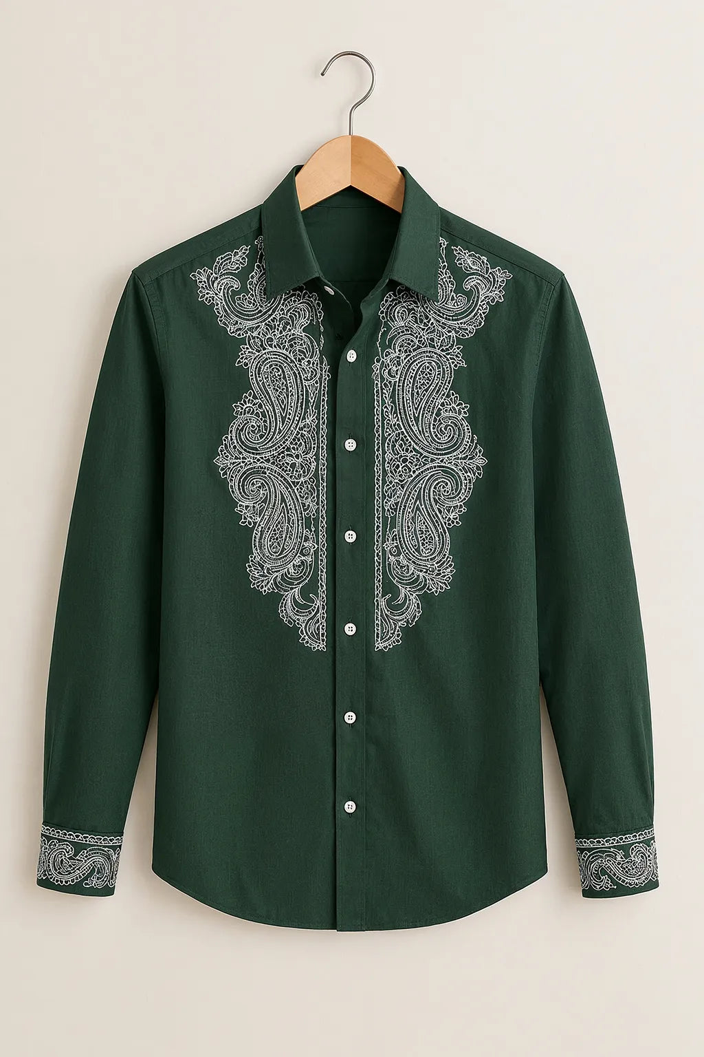 Men's Emerald Paisley Printed Shirt