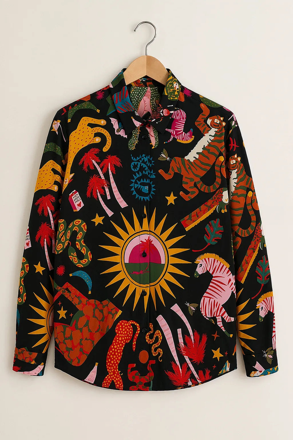 Men's Black Safari Adventure Printed Shirt