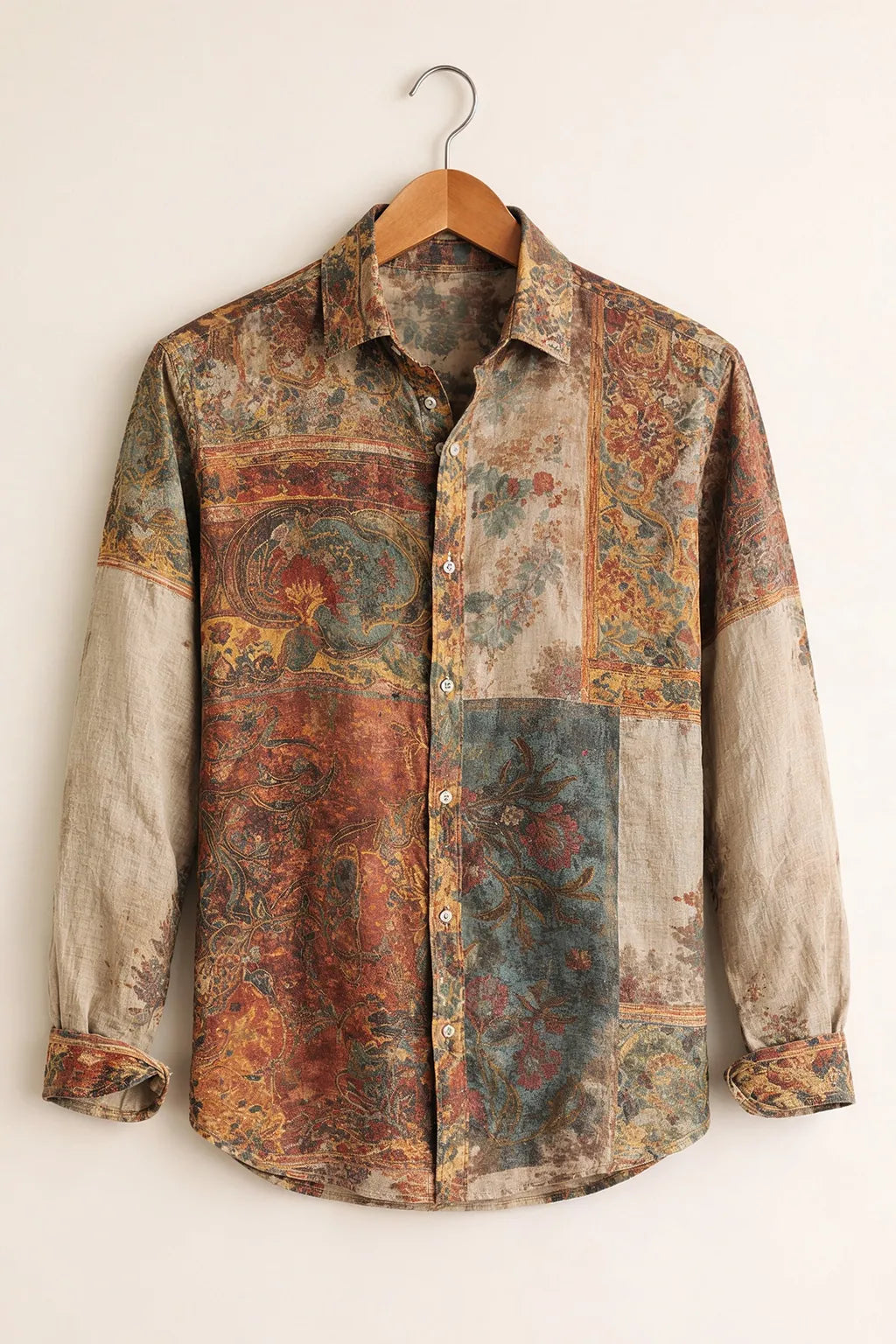 Vintage Patchwork Persian Print Shirt