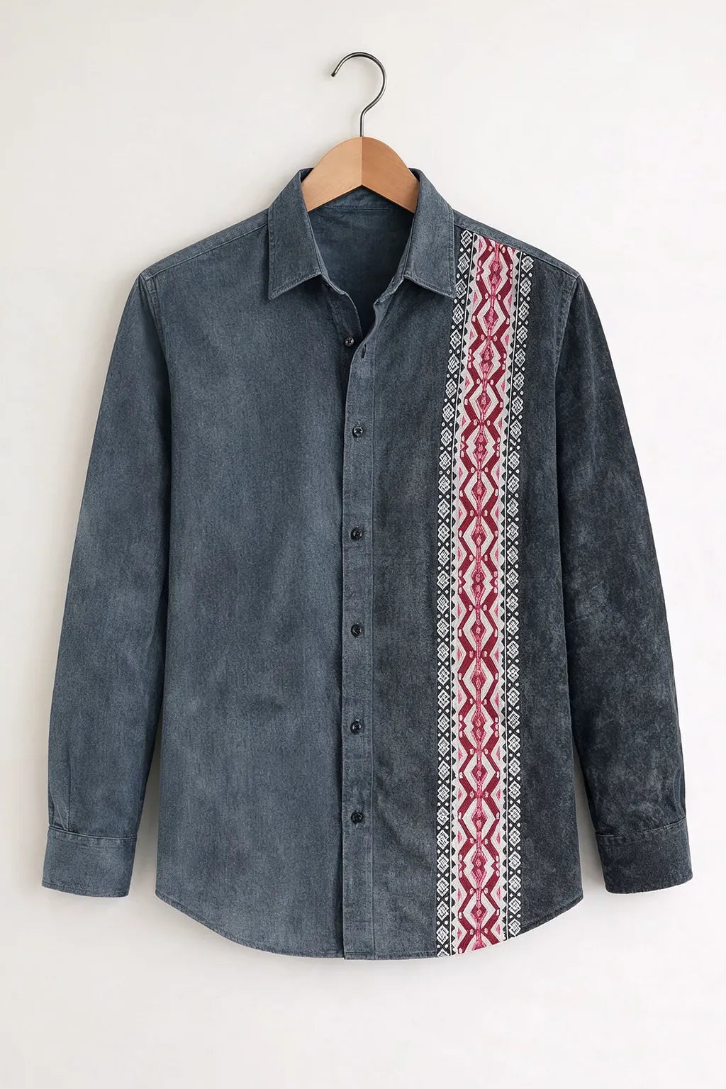Men's Tribal Stripe Panel Design Shirt