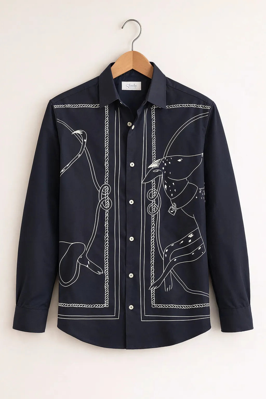 Man's Appliqué White & black Premium Shirt