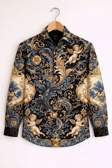 Baroque Angel Print Premium Designer Shirt