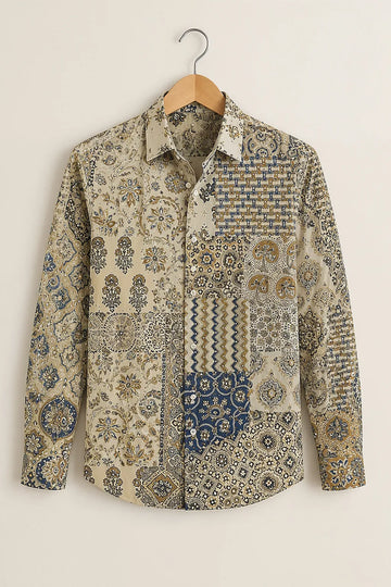 Men's Royal Mosaic Printed Shirt