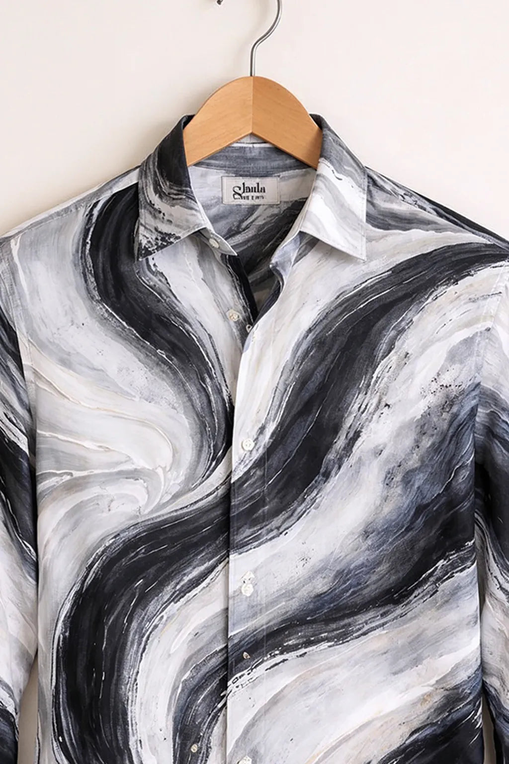 Monochrome Marble Swirl Premium Shirt