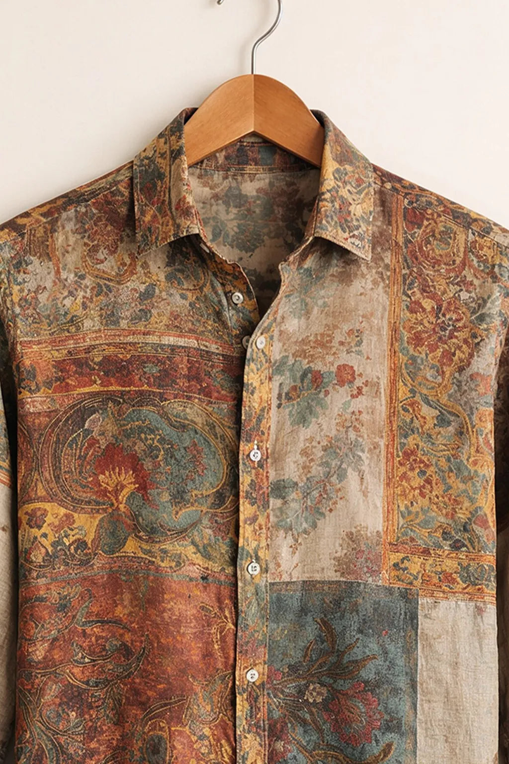 Vintage Patchwork Persian Print Shirt