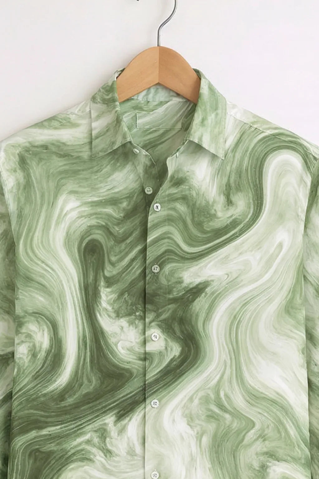 Marble Swirl Print Sage Green Premium Shirt