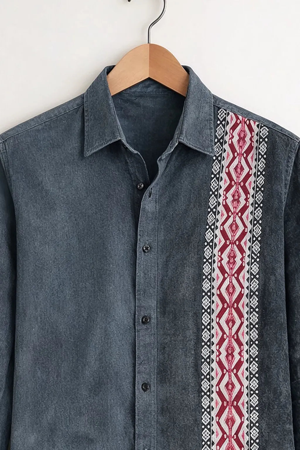 Men's Tribal Stripe Panel Design Shirt