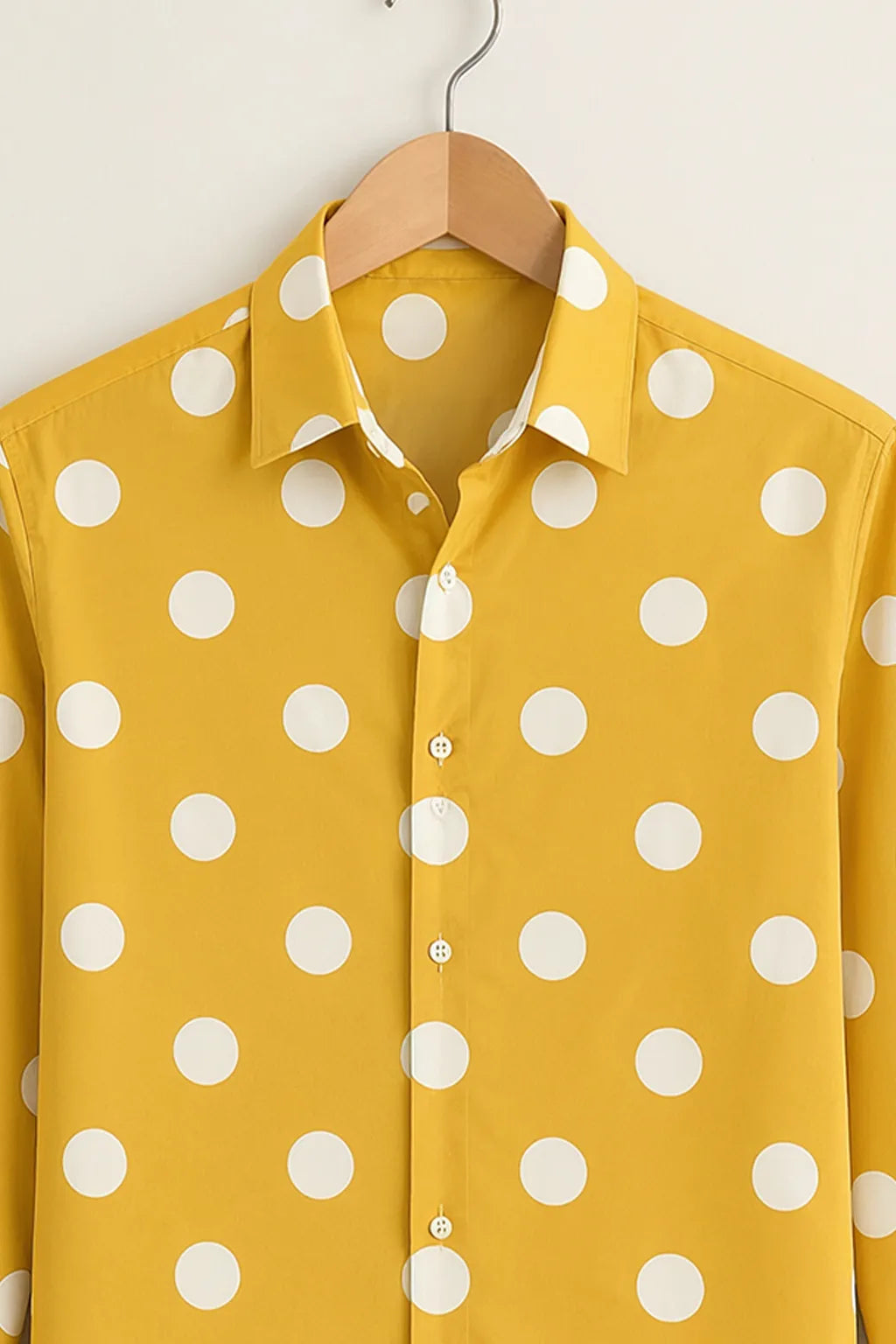 Men's Yellow Polka Dot Printed Shirt