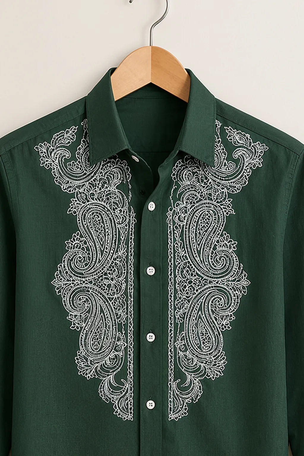 Men's Emerald Paisley Printed Shirt