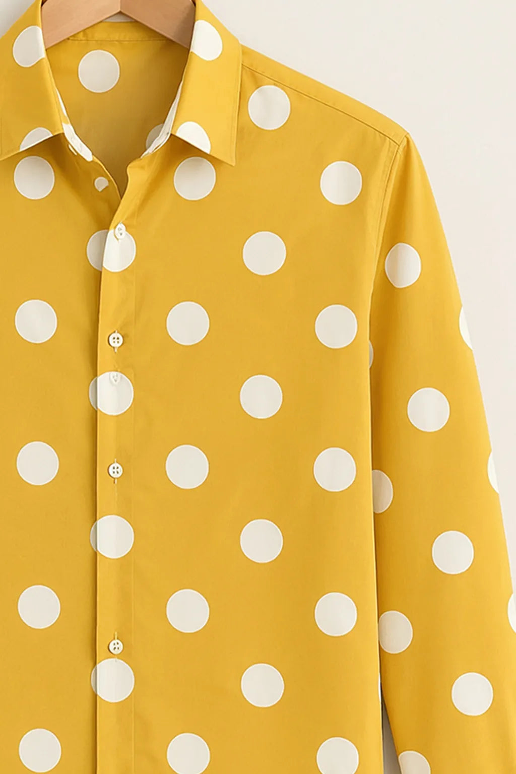 Men's Yellow Polka Dot Printed Shirt