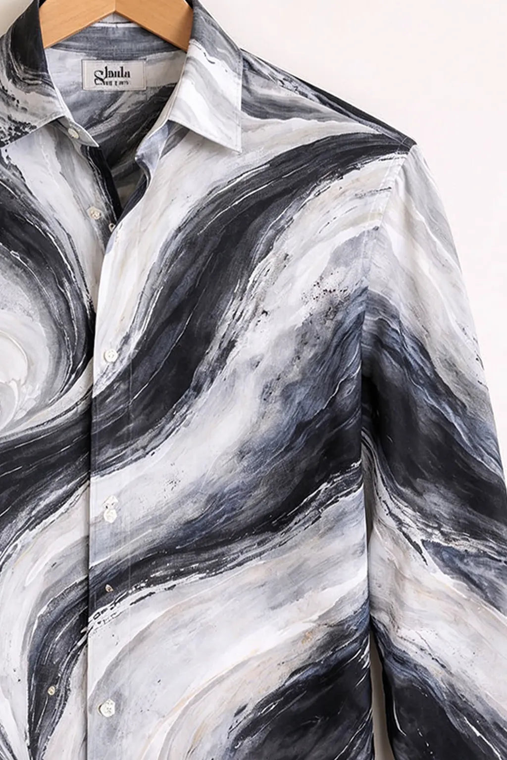 Monochrome Marble Swirl Premium Shirt