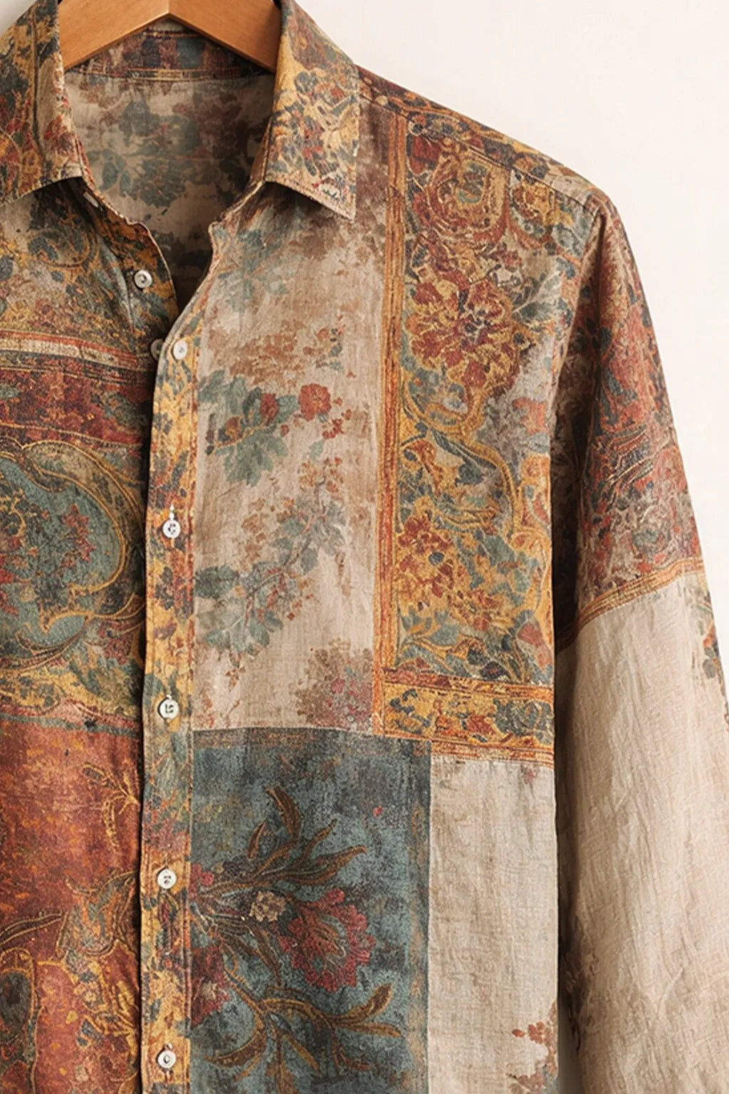 Vintage Patchwork Persian Print Shirt