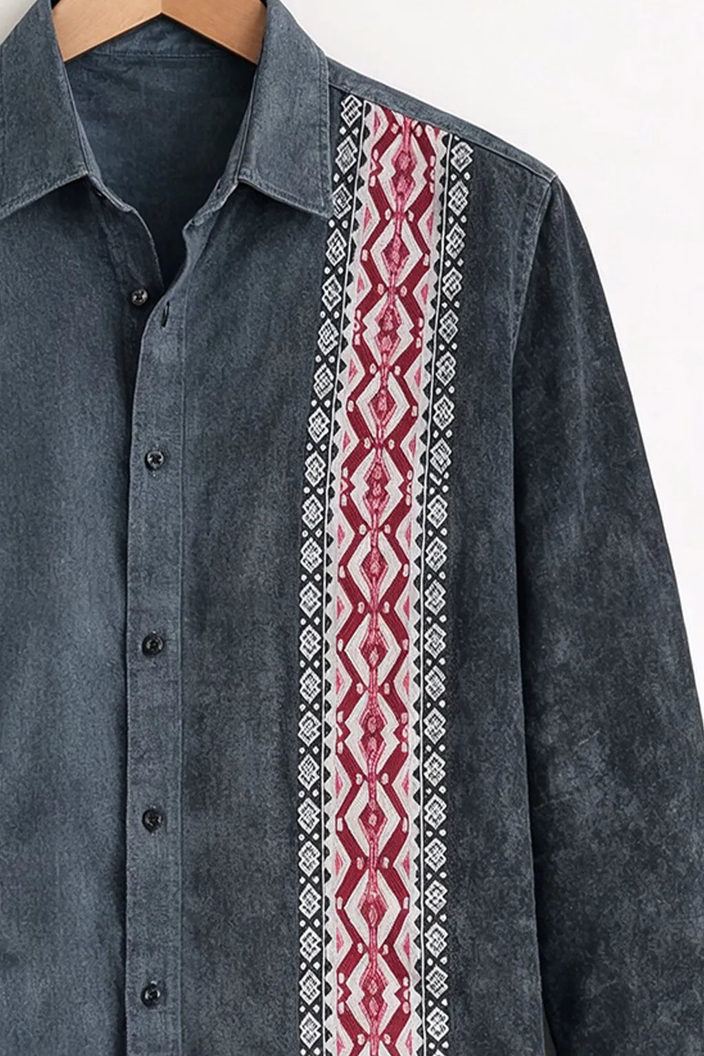 Men's Tribal Stripe Panel Design Shirt
