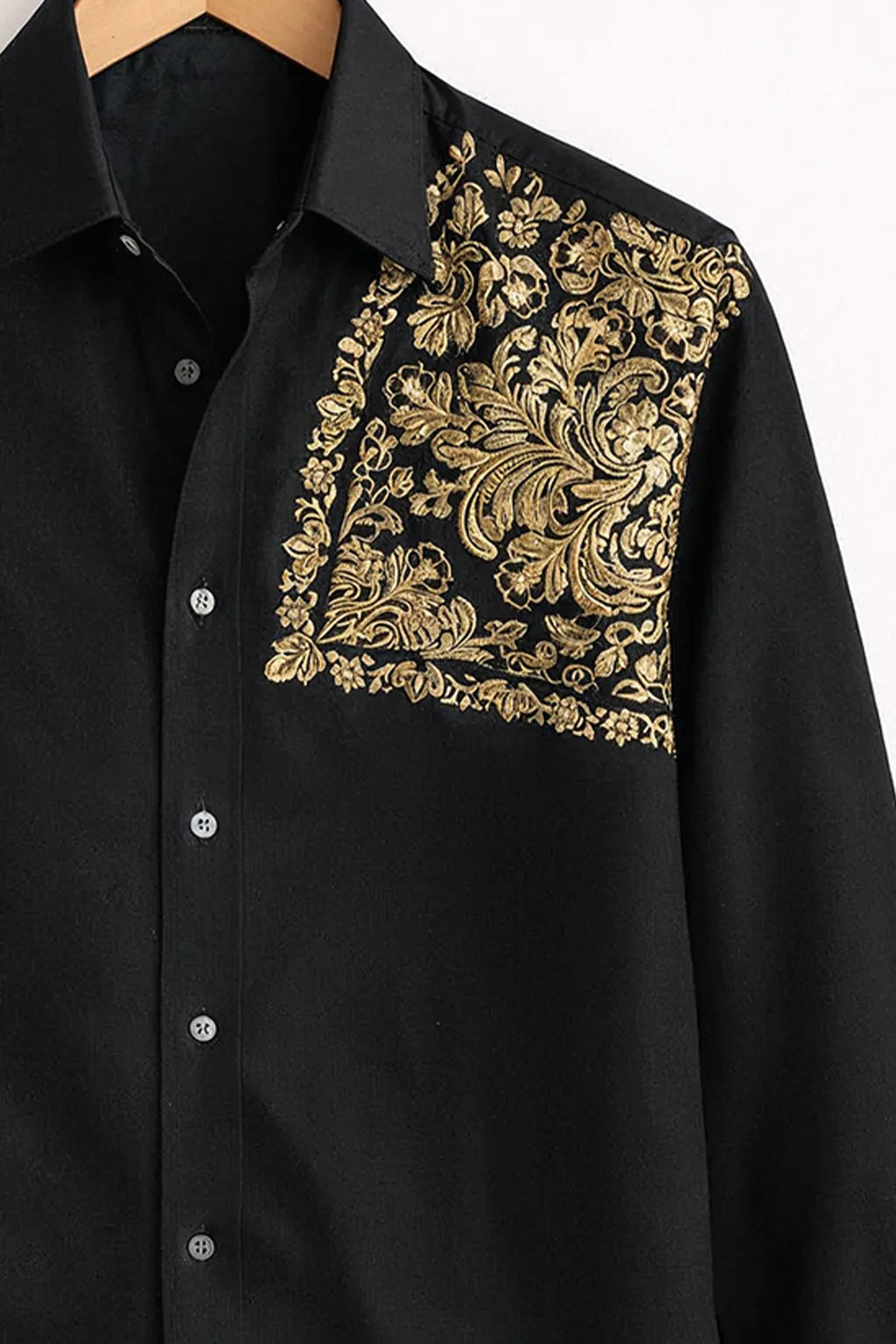 Royal Crest Embroidered Black Premium Shirt