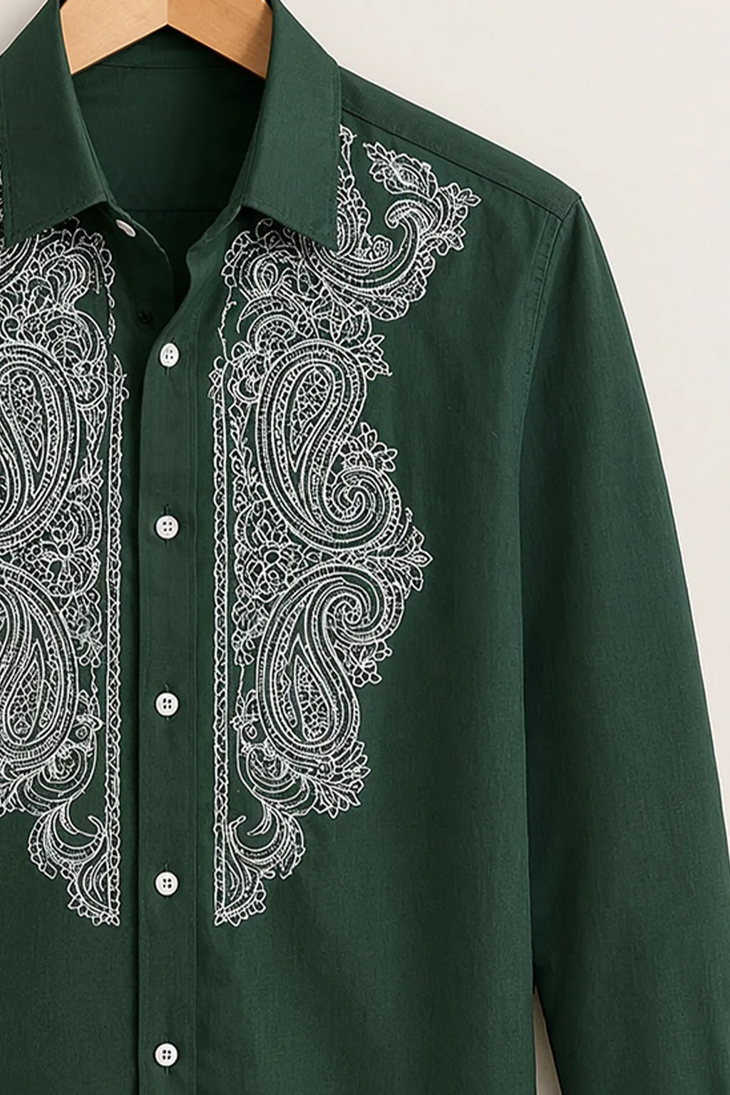 Men's Emerald Paisley Printed Shirt