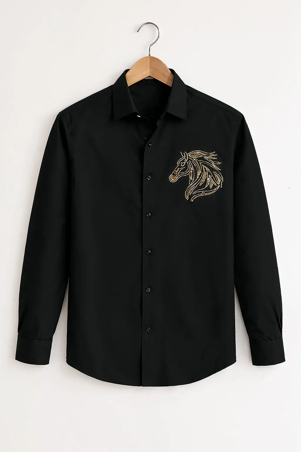 Blue Golden Horse Diamond Pattern with Embellished side Work