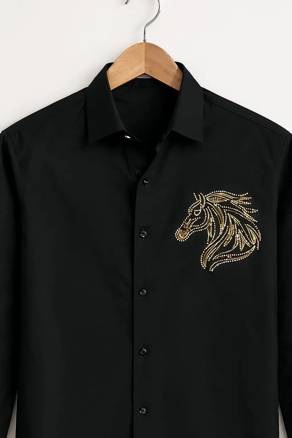 Blue Golden Horse Diamond Pattern with Embellished side Work